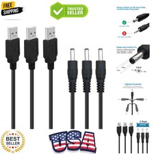 3Pack 6FT 5V DC Power Cord USB to DC 3.5mm x 1.35mm Barrel Jack Adapter Conne...