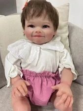 Newborn 24" Smiling Cloth Body Toddler Sweet Handmade Preemie Reborn Baby Dolls