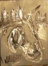 JAZZ SAX     Mark Kazav  Abstract Modern CANVAS Original Painting  RTDHuef4YJ