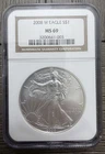 2008-W Silver American Eagle $1 MS69