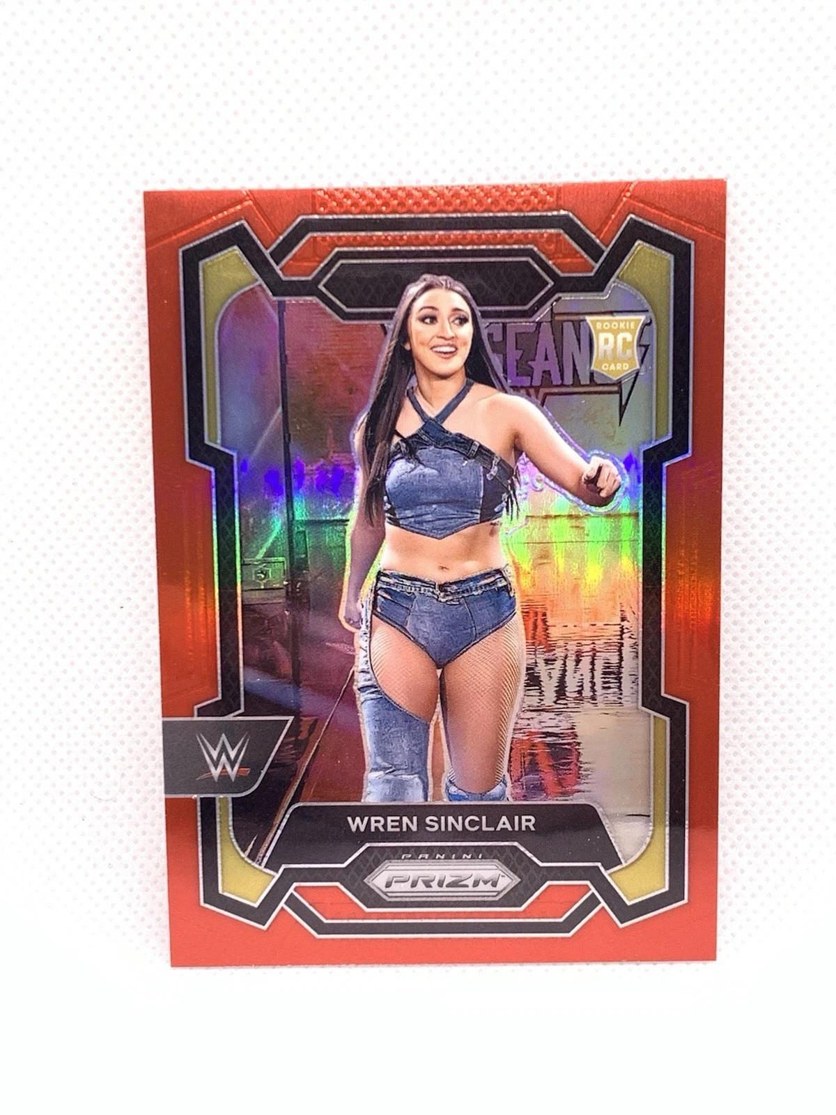 2024 Panini Prizm WWE, Wren Sinclair Red Prizm Rookie RC, #'D /299, #195, NM/M