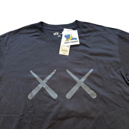 Uniqlo UT KAWS x Andy Warhol Graphic T-Shirt Mens XL Black Short Sleeve New