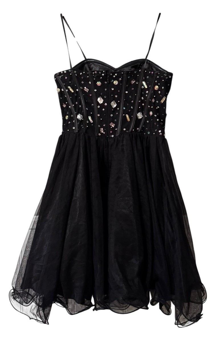 Blondie Nites By Stacy Sklar Mini Dress Formal Gems Prom Homecoming Polyester