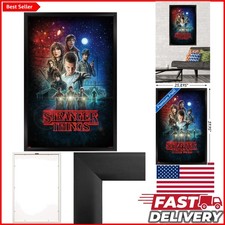 Netflix Stranger Things 24x36 One Sheet Wall Art - Elegant Black Frame, USA Made