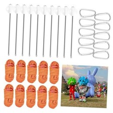 10 Sets Christmas Metal Inflatables Stakes, 7.7'' Heavy Duty Inflatable Ground