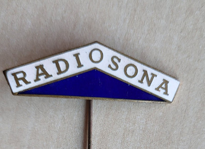 Vintage Emaille RADIO SONA Radio Logo Emblem Pin Anstecknadel