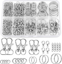 523PCS Keychain Making Kit Supplies Including Silver