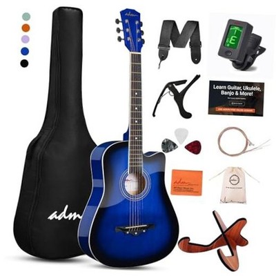 38'' Inch Acoustic Guitar Bundle for Beginners Adults with 38 Inch Blueburst