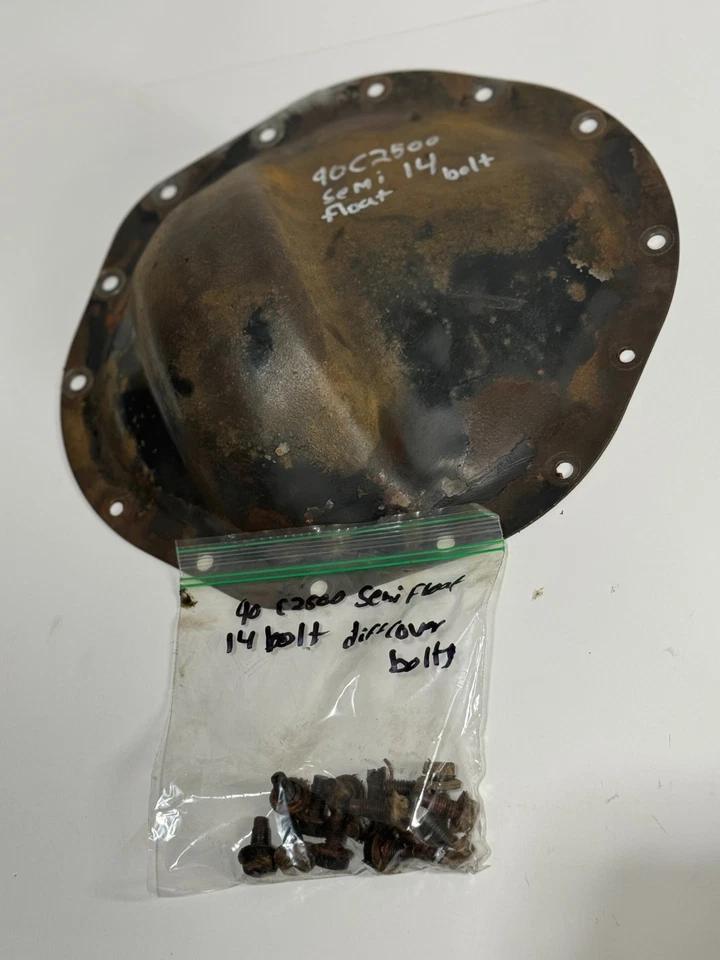 1990 GMC / CHEVY C / K 2500 3500 REAR AXLE DIFF COVER & BOLTS 14 BOLT RA - Image 2 of 4