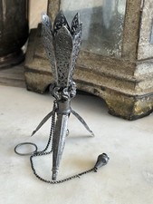 ANTIQUE Silver plate VICTORIAN Flower Posey Holder Tussie Mussie extendable legs