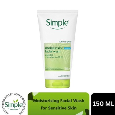 Simple Moisturising Face Wash 150ml Sanfter Reiniger Empfindliche Haut Gesichtspflege
