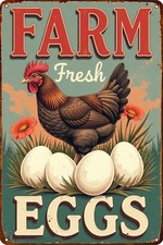 Farm Fresh Eggs Chicken Coop Sign Fresh Eggs For Sale Vintage Tin Metal Signs