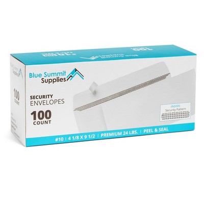100 No. 10 Self Seal Security Envelopes - Designed for Secure Mailing - Secur...