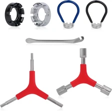 7-Piece Bicycle Spoke Wrench Set with Tools for Bike Repair and Maintenance