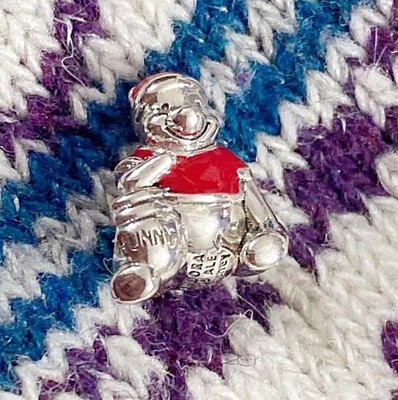 Authentic Pandora silver charm/bead Disney Pooh Bear Honey Pot Christmas 798451