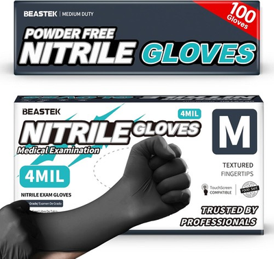 #ad ek Bla Disposable Nitrile Ex Gloves 100 Pcs 4Mil Chemical $11.97