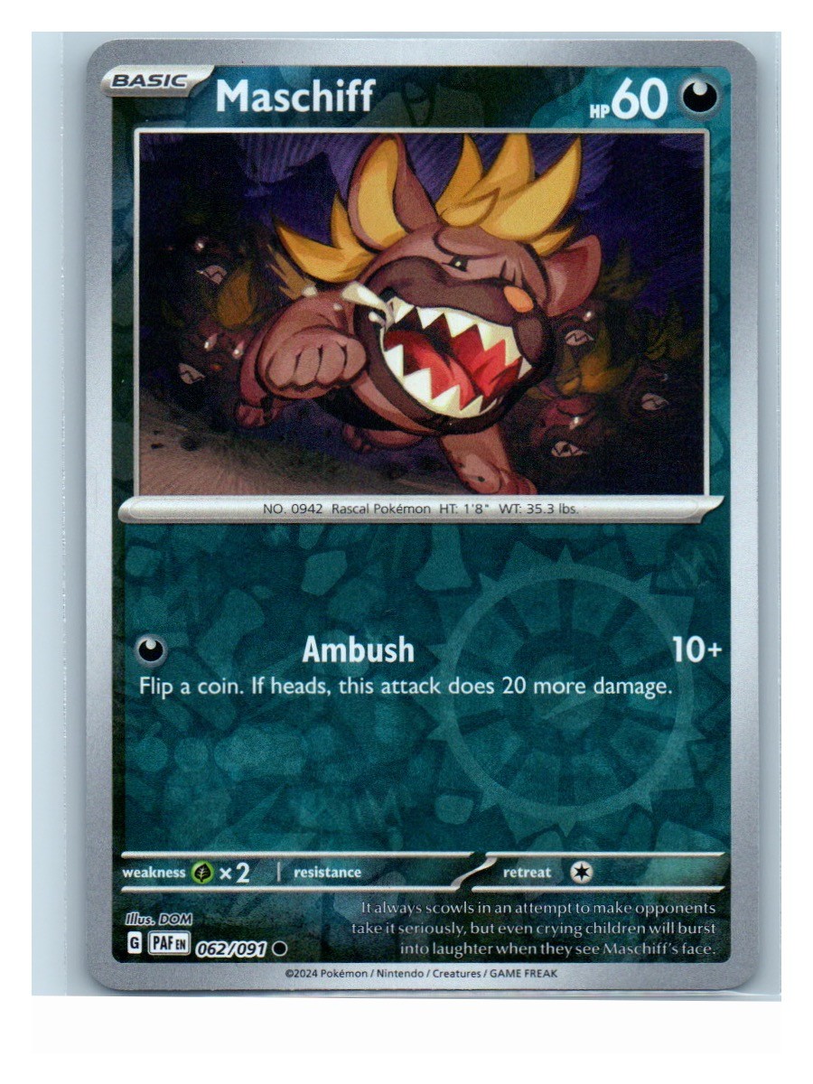 Maschiff Common SV: Paldean Fates 062/091 NM