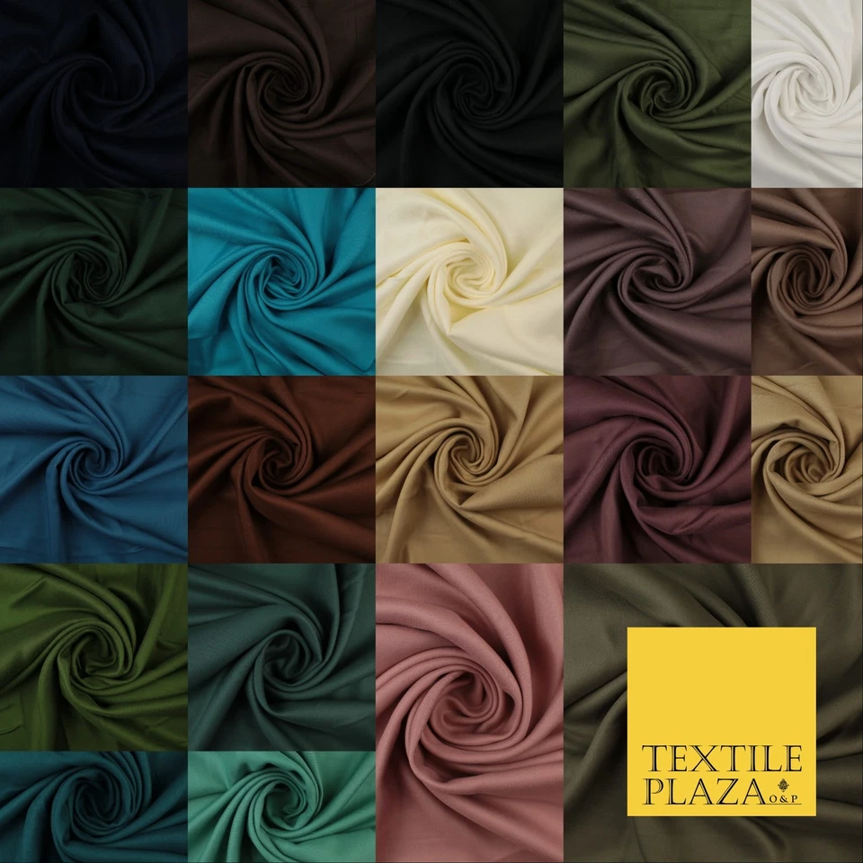 TEXTILE PLAZA OVER 20 COLOURS - Soft Plain Rayon Viscose Fabric Drape 44" Wide