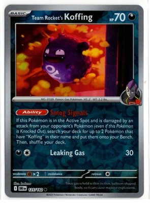 Pokemon Destined Rivals Reverse Holo 125/182 Team Rocket's Koffing