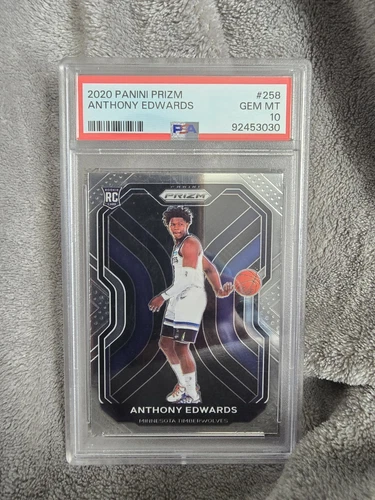2020-21 Panini Prizm Anthony Edwards #258 Base Rookie RC PSA 10 GEM Minnesota 🔥