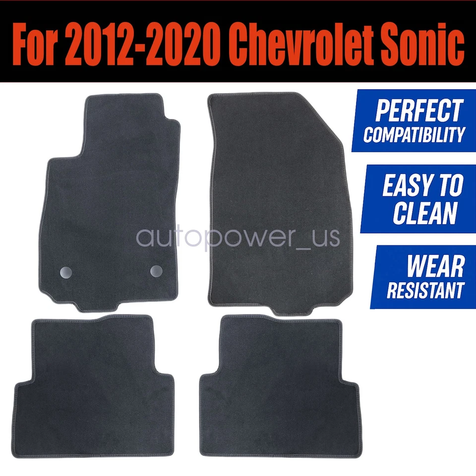 For 2013 2014 2015 2016 2017 2018 2019 Chevy Aveo Sonic Floor Mats Carpet Velour - Image 3 of 4