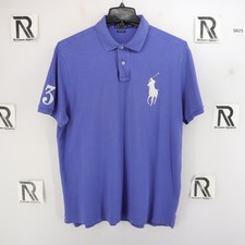 Mens Polo Ralph Lauren Custom Slim Fit Golf Polo Shirt Size XL Blue 3 Big Pony