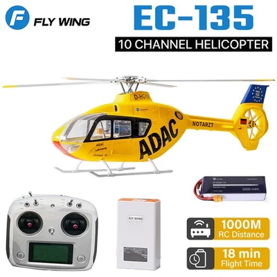 FLY WING FlyWing EC135 ADAC RC Elicottero 10CH 6 Assi Giroscopio M10 GPS ACE CONTROLLO Volo