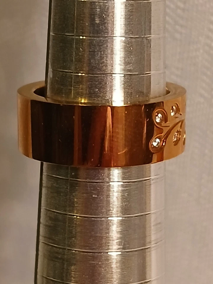 Tree Of Hope 钢制设计玫瑰金镀不锈钢 5/16 英寸表带戒指 8 — 第 3/4 张图片