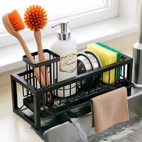 SpüLbecken Organizer Schwarz Carbonstahl - KüChen Organizer Mit Schwammhalter &
