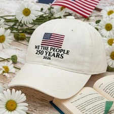 USA 250th Anniversary Embroidered Baseball Cap We The People Patriotic Flag Hat