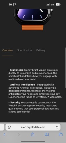 WatchR Crypto Smart Watch by CryptoDATA - Picture 5 of 6