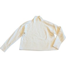 Other Stories White Pullover Mock Neck Sweater Stretchy Wool Blend Size Small