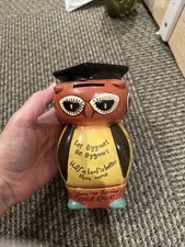 Vintage Owl Bank With Wise Sayings Japan