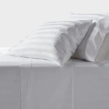 Queen 800 Thread Count Hotel Collection Sheet Set Damask White Hem -