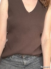 Brown Additions By Chicos Sweater Vest Tank Size 2 Women  s