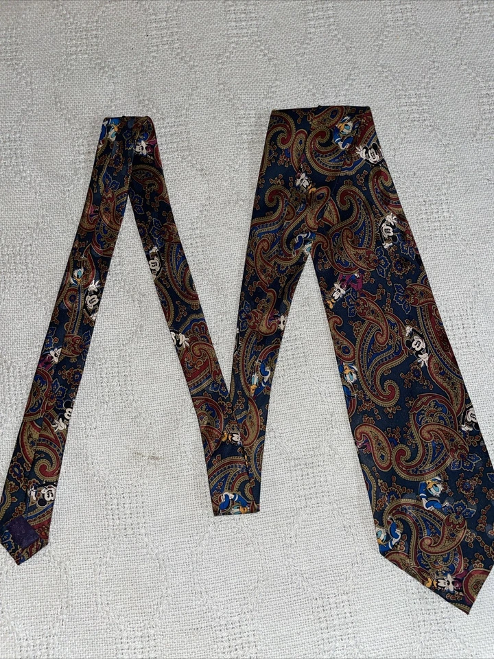 Corbata de vestir para hombre The Disney Store talla 57” 4” azul cachemira seda negocios formal Foto 3 de 4