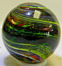 16639m Contemporary Handmade Swirl Marble Heavy Aventurine 1.15 Inches