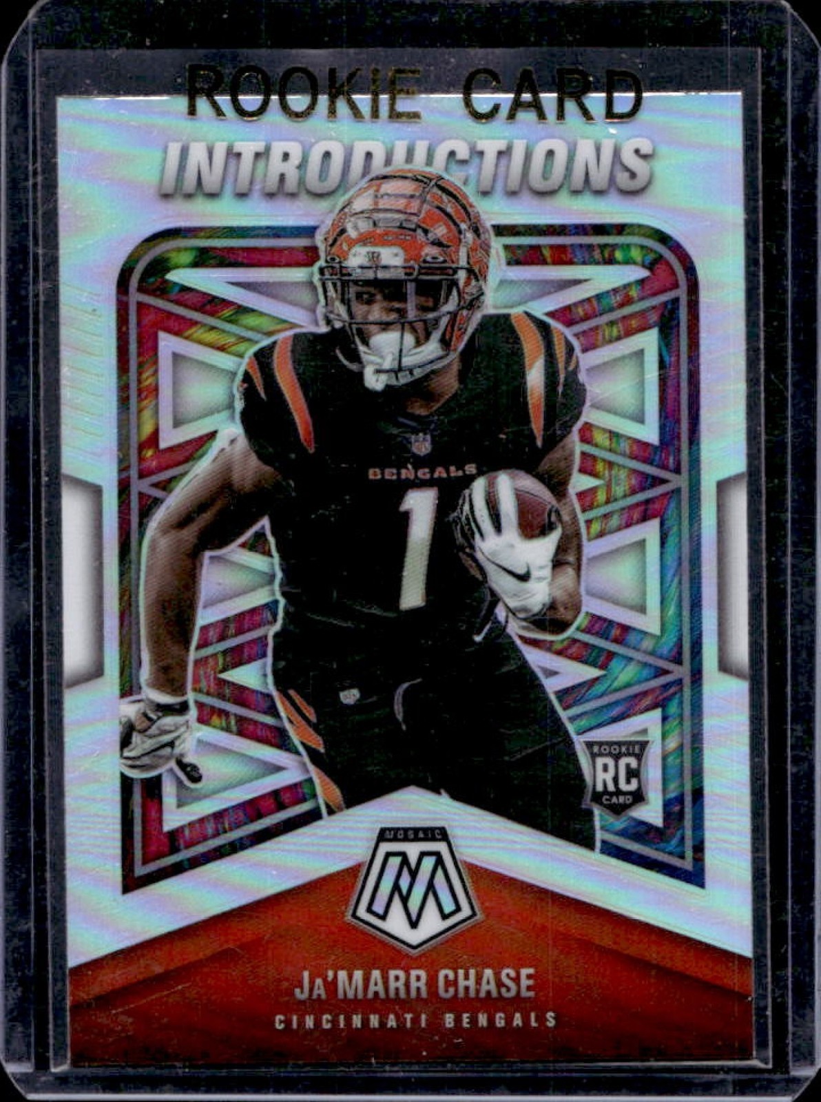 2021 Mosaic Ja'Marr Chase Introductions RC Prizm Silver #I-7 Bengals