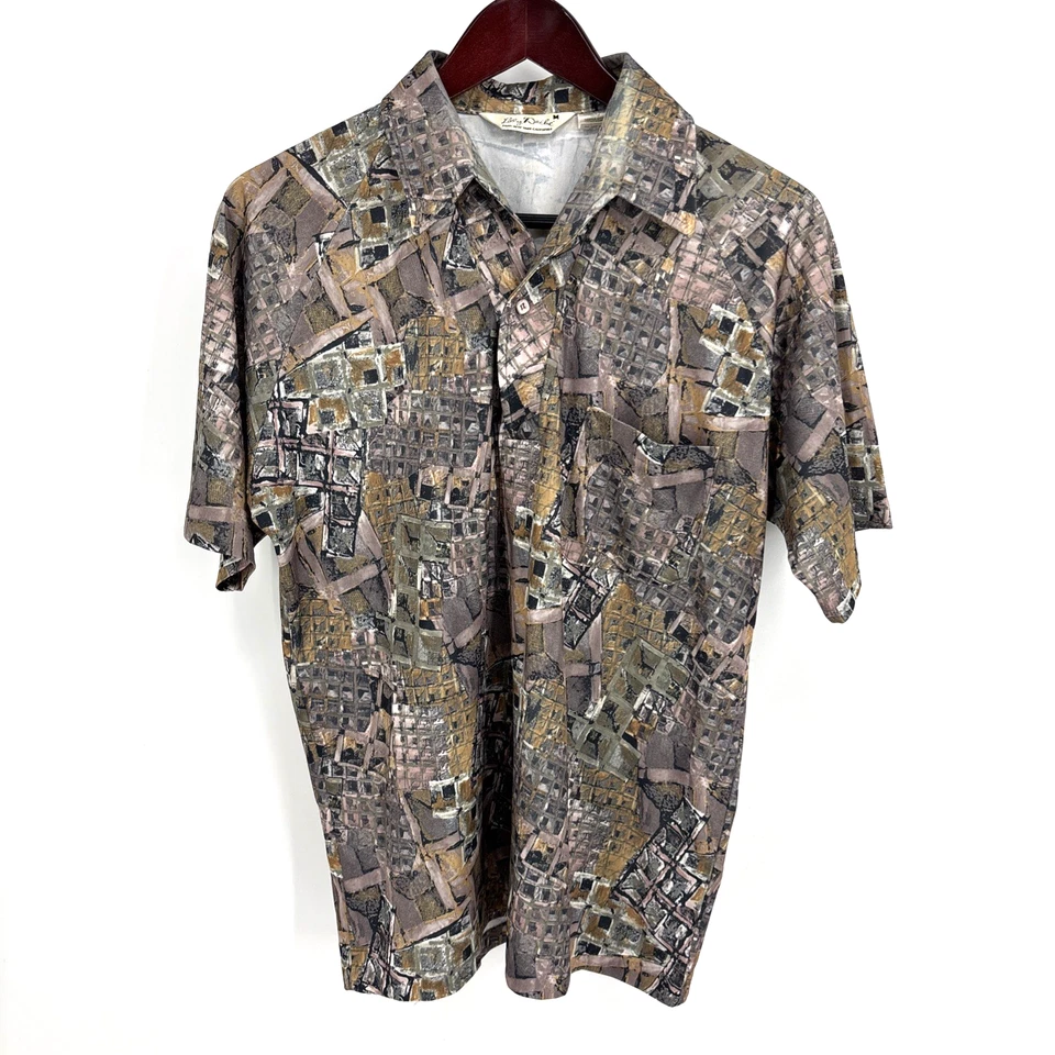 Camisa Polo Vintage Años 70 Lilly Dache Hombres Talla M Psicodélica Disco Grunge Rockabilly Foto 2 de 4