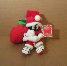 Vtg Marvin The Martian K-9 Dog Present Christmas Bean Bag Santa Plush 1999 WB 9"
