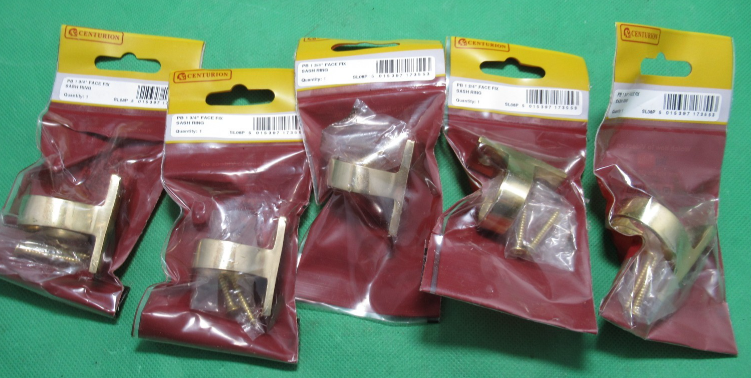 Solid Brass Sash Window Lifts – Ring Pull Handles for Windows – Pack of 5