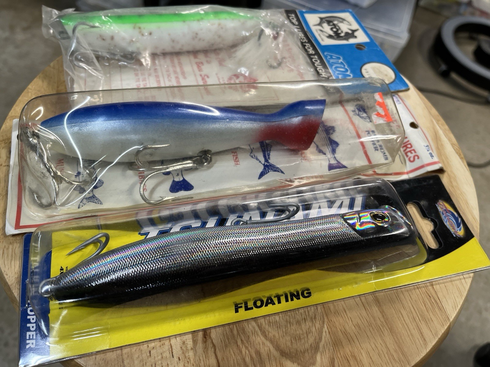 Lot 3 Saltwater Poppers Atom Yankee Striped Bass 3oz lure plugs Tarpon Bluefish - Image 12