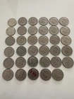 Lot of Thirty Five (35) Kennedy Half Dollar Silver Coins 1964 - 1985