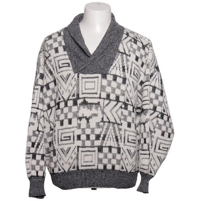 New Fast, Strickpullover, Größe: 48/50, Grau/Weiß/Schwarz, Acryl/Wolle #hOT