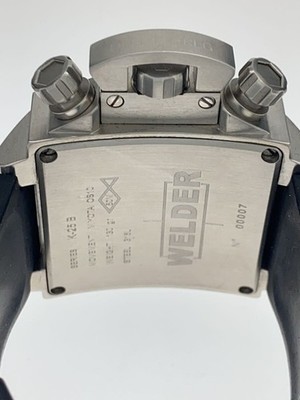 中古腕時計 WELDER K-25 B Welder K25B Black & White Square Watch Rubber Band K25 for sale