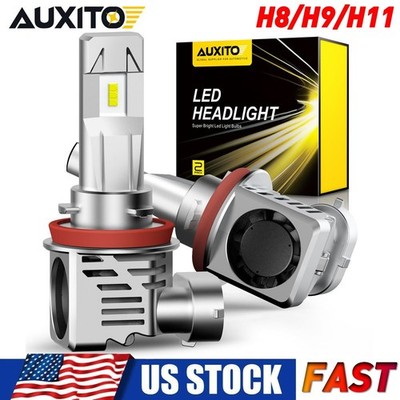 AUXITO H11 H8 Bulbs LED Headlight Conversion Kit Low High 6500K Beam Super White