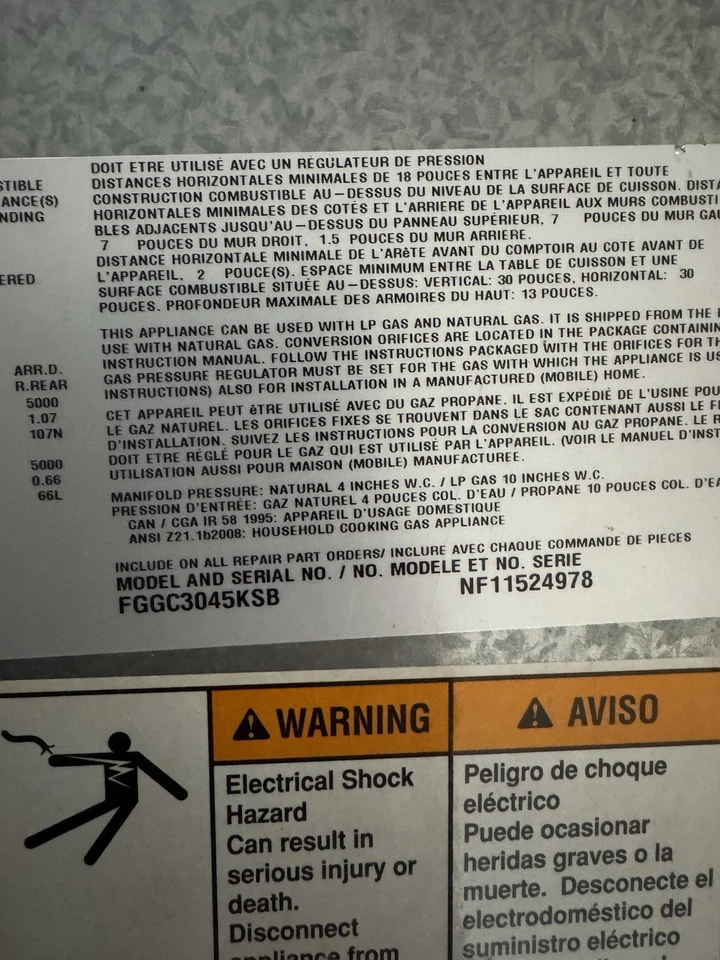 Frigidaire 30 pulgadas gas acero inoxidable estufa, 4 quemadores, hierro fundido FGGC3045KS Foto 4 de 4