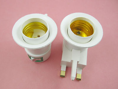 LED Light Bulb Lamp Socket Base Holder E27 to UK Plug Plastic Adapter Converter