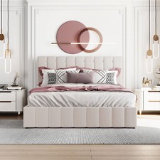 Polsterbett 140x200 cm Stauraum Doppelbett Jugendbett mit Bettkasten Lattenrost