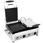 Eurodib Sfe02360240 18" Double Panini Sandwich Grill w/ Cast Iron Smooth Plat.